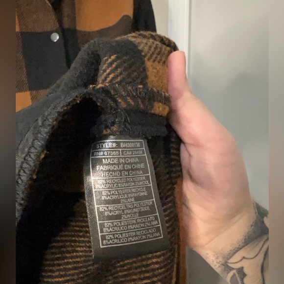 BB Dakota Steve Madden buffalo plaid shirt jacket - BROWN PLAID - SIZE L - Picture 8 of 8